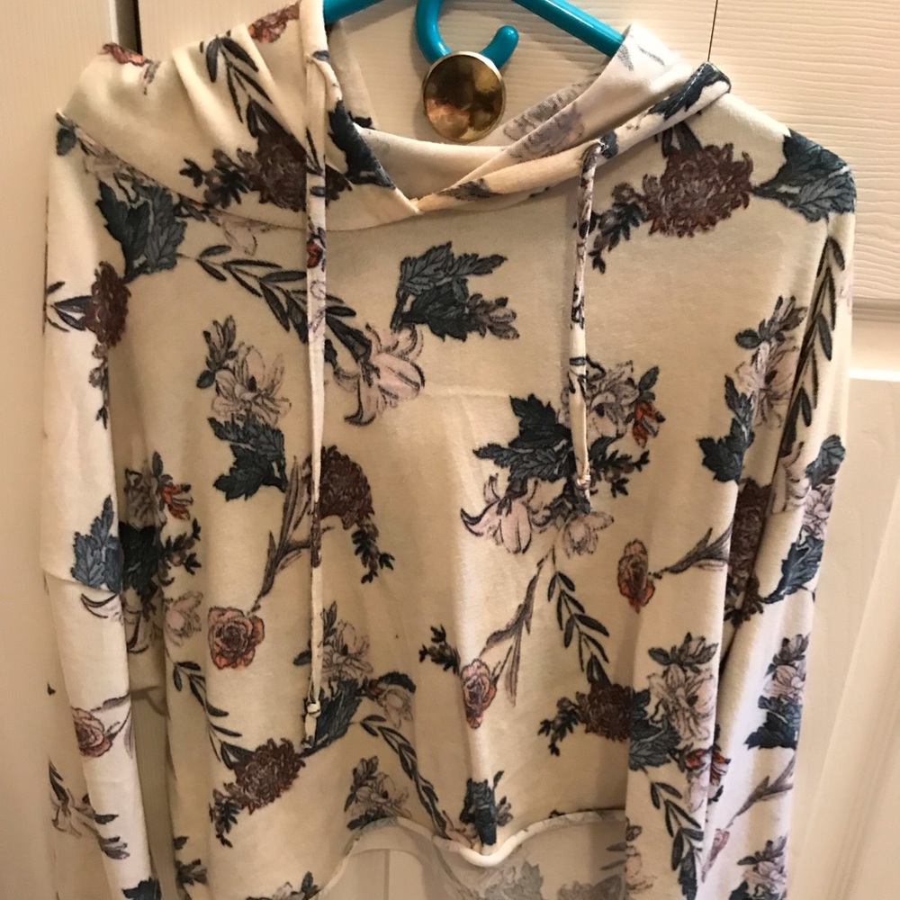 Floral cropped hoodie